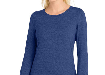 SportTek Women's Exchange 15 Long Sleeve Crew LST710 True Royal Heather