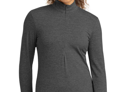 SportTek Women's Exchange 15 Long Sleeve 1/2Zip LST711 Graphite Heather