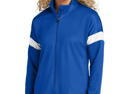 SportTek Women's Travel FullZip Jacket LST800 True Royal White