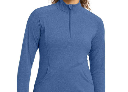 SportTek Women's SportWick Stretch 1/4Zip Pullover LST850 True Royal Heather