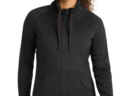 SportTek Women's SportWick Stretch FullZip Jacket LST852 Black