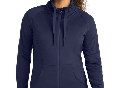 SportTek Women's SportWick Stretch FullZip Jacket LST852 True Navy