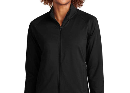 SportTek Women's SportWick Stretch FullZip Cadet Jacket LST857 Black