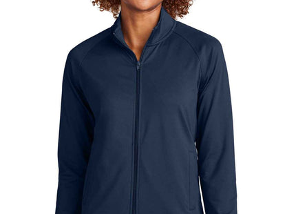 SportTek Women's SportWick Stretch FullZip Cadet Jacket LST857 True Navy
