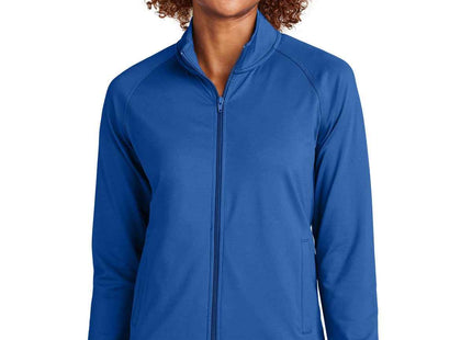 SportTek Women's SportWick Stretch FullZip Cadet Jacket LST857 True Royal