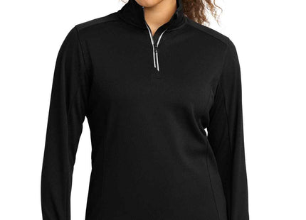 SportTek Women's SportWick Textured 1/4Zip Pullover LST860 Black