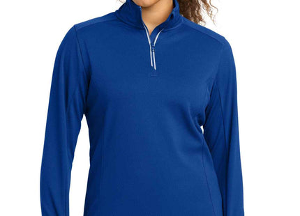 SportTek Women's SportWick Textured 1/4Zip Pullover LST860 True Royal