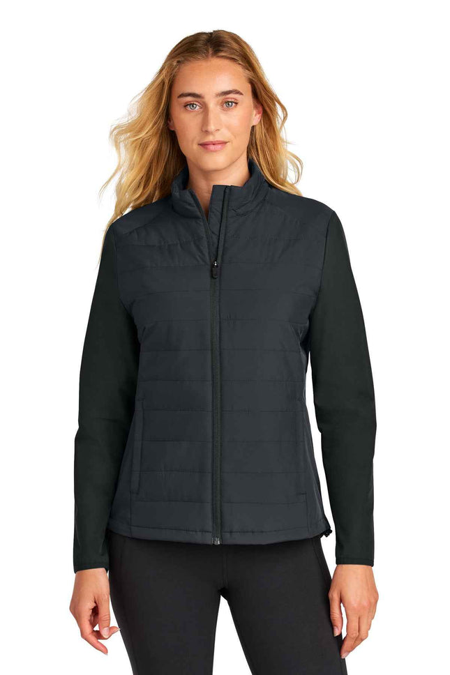 SportTek Women's Teknical Hybrid Jacket LST940 Black