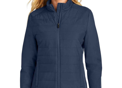 SportTek Women's Teknical Hybrid Jacket LST940 True Navy