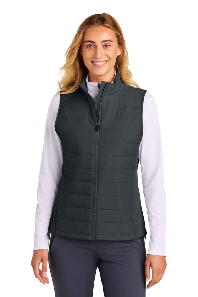 SportTek Women's Teknical Hybrid Vest LST941 Iron Grey