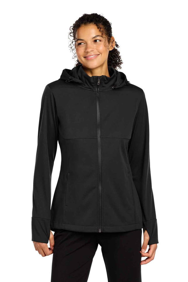 SportTek Women's Hooded Soft Shell Jacket LST980