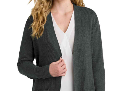 Port Authority Women's Easy Care OpenFront Cardigan Sweater LSW2890 Charcoal Heather