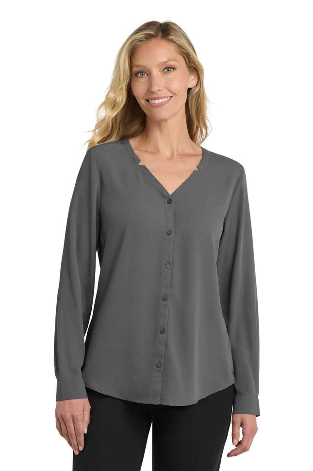 Port Authority Women's Long Sleeve ButtonFront Blouse LW700