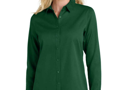 Port Authority Women's Long Sleeve SuperPro ReactTwill Shirt LW808 Dark Green