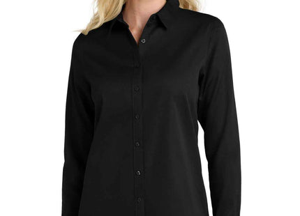 Port Authority Women's Long Sleeve SuperPro ReactTwill Shirt LW808 Deep Black