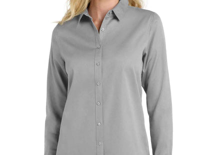 Port Authority Women's Long Sleeve SuperPro ReactTwill Shirt LW808 Gusty Grey