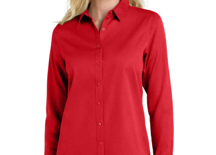 Port Authority Women's Long Sleeve SuperPro ReactTwill Shirt LW808 Rich Red