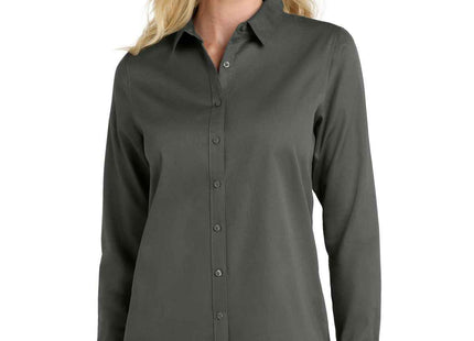 Port Authority Women's Long Sleeve SuperPro ReactTwill Shirt LW808 Storm Grey