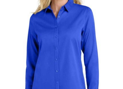 Port Authority Women's Long Sleeve SuperPro ReactTwill Shirt LW808 True Royal
