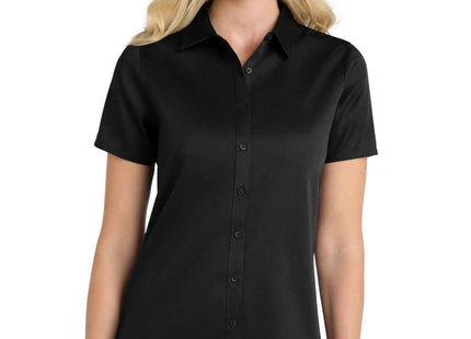 Port Authority Women's Short Sleeve SuperPro ReactTwill Shirt LW809 Deep Black