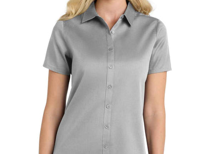 Port Authority Women's Short Sleeve SuperPro ReactTwill Shirt LW809 Gusty Grey