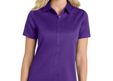 Port Authority Women's Short Sleeve SuperPro ReactTwill Shirt LW809 Purple