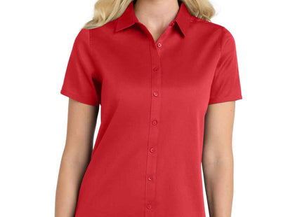 Port Authority Women's Short Sleeve SuperPro ReactTwill Shirt LW809 Rich Red