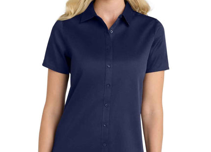 Port Authority Women's Short Sleeve SuperPro ReactTwill Shirt LW809 True Navy