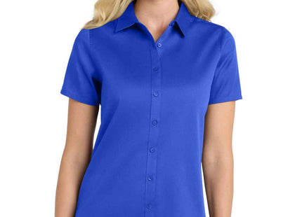 Port Authority Women's Short Sleeve SuperPro ReactTwill Shirt LW809 True Royal