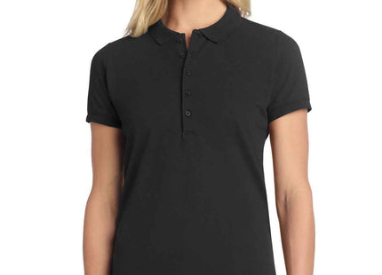 Mercer+Mettle Women's Stretch Heavyweight Pique Polo MM1001 Deep Black
