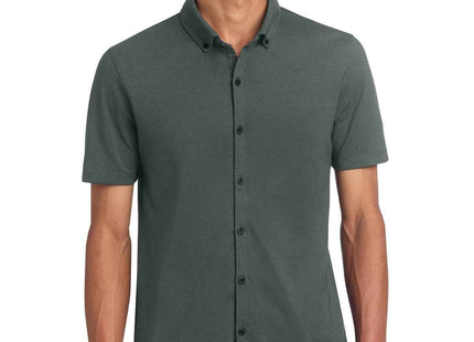 Mercer+Mettle Stretch Pique FullButton Polo MM1006 Anchor Grey