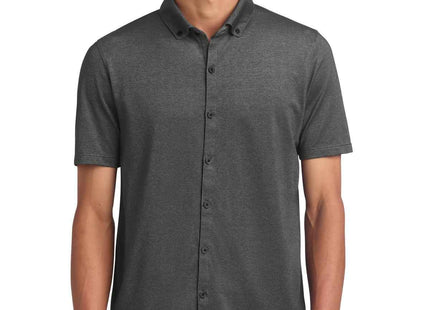 Mercer+Mettle Stretch Pique FullButton Polo MM1006 Anchor Grey Heather
