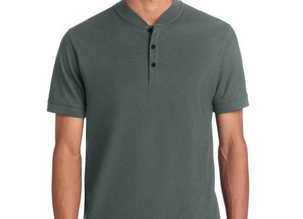 Mercer+Mettle Stretch Pique Henley MM1008 Anchor Grey