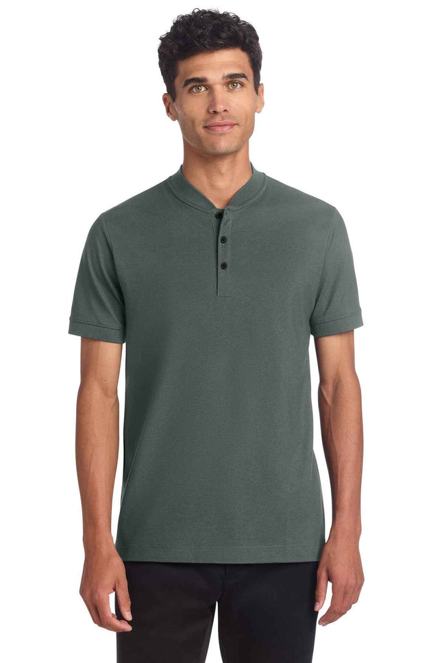 Mercer+Mettle Stretch Pique Henley MM1008 Anchor Grey