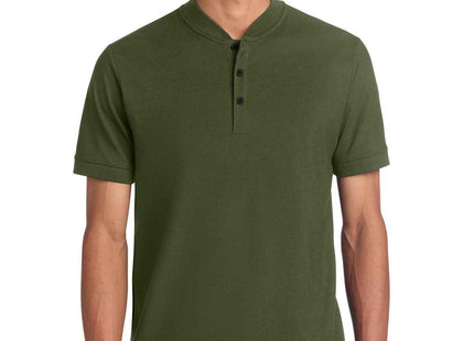 Mercer+Mettle Stretch Pique Henley MM1008 Townsend Green