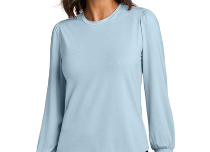 Mercer+Mettle Women's Stretch Jersey Long Sleeve Blouson Top MM1019 Celestial Blue
