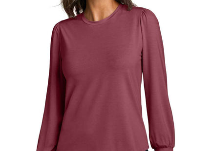 Mercer+Mettle Women's Stretch Jersey Long Sleeve Blouson Top MM1019 Rosewood