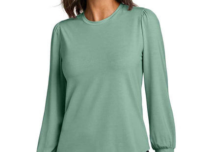 Mercer+Mettle Women's Stretch Jersey Long Sleeve Blouson Top MM1019 Sage