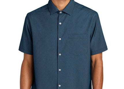 Mercer+Mettle Short Sleeve UV Capital Tech Shirt MM2006 Night Navy Dash Print