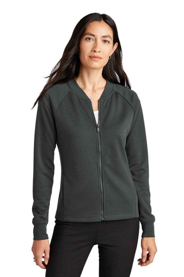Mercer+Mettle Women's DoubleKnit Bomber MM3001 Anchor Grey