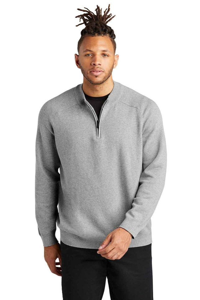 Mercer+Mettle 1/4Zip Sweater MM3020 Gusty Grey Heather