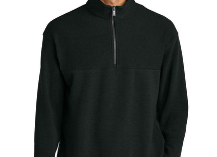 Mercer+Mettle Linear Texture 1/4Zip MM3040 Deep Black