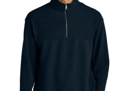 Mercer+Mettle Linear Texture 1/4Zip MM3040 Night Navy