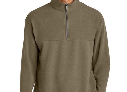 Mercer+Mettle Linear Texture 1/4Zip MM3040 Warm Taupe