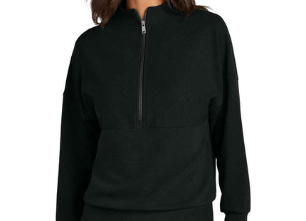 Mercer+Mettle Women's Linear Texture 1/4Zip MM3041 Deep Black