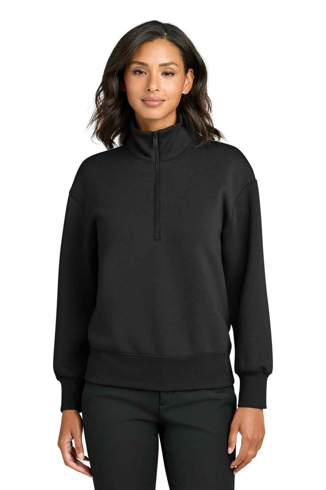 Mercer+Mettle Women's Soft Spacer 1/4Zip MM3101 Deep Black