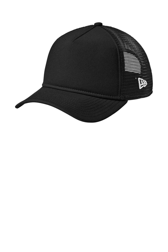New Era AFrame Snapback Mesh Back Cap NE212 Flag Black Black OSFA