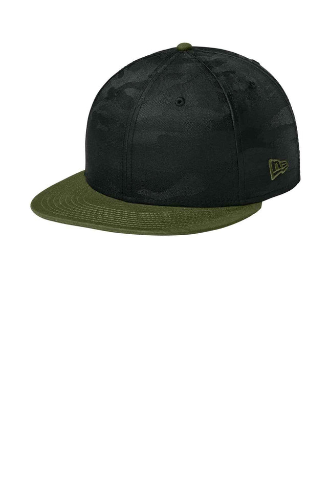 New Era Camo Flat Bill Snapback Cap NE407 Flag Army Black Camo OSFA