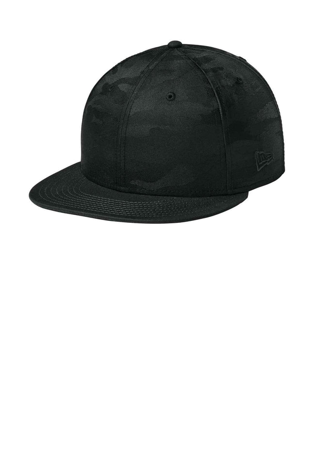 New Era Camo Flat Bill Snapback Cap NE407 Flag Black Black Camo OSFA