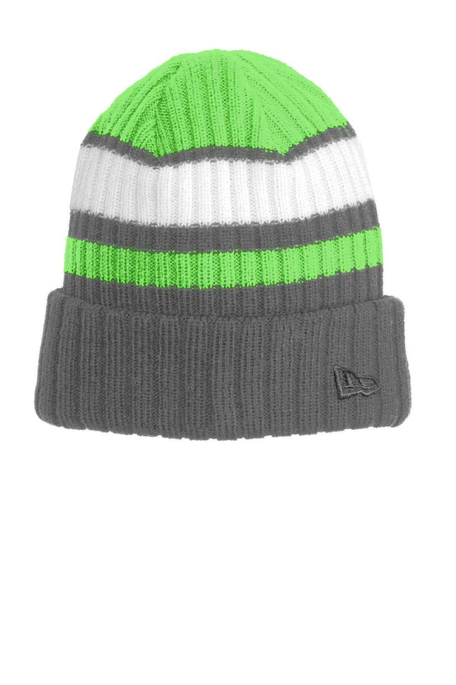 New Era Ribbed Tailgate Beanie NE903 Cyber Green Graphite OSFA